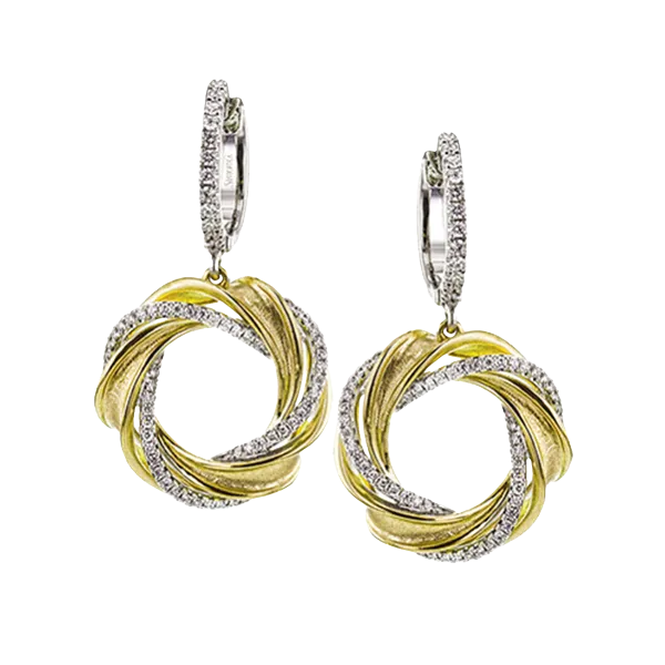 18k Two-tone Gold Diamond Earrings Diamond Showcase Longview, WA