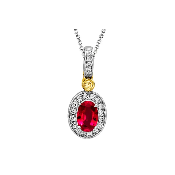 18k Two-tone Gold Gemstone Pendant Diamond Showcase Longview, WA