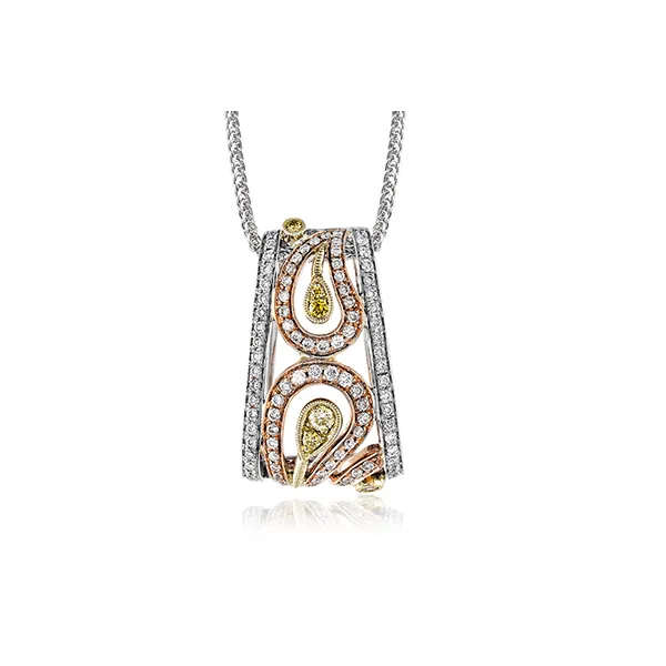 18k Tri-color Gold Diamond Pendant Diamond Showcase Longview, WA