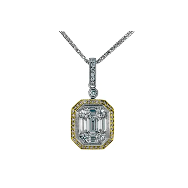 18k Two-tone Gold Diamond Pendant Diamond Showcase Longview, WA