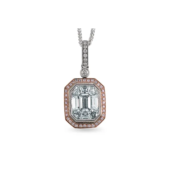 18k White & Rose Gold Diamond Pendant Diamond Showcase Longview, WA