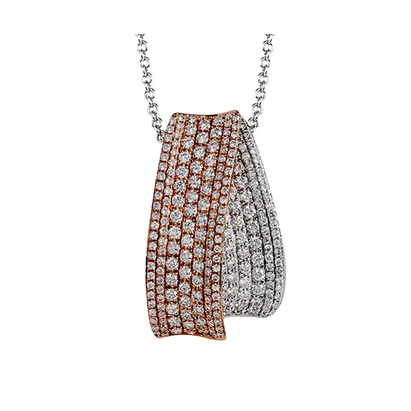 18k White & Rose Gold Diamond Pendant Diamonds Direct St. Petersburg, FL