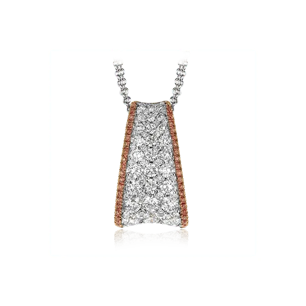 18k White & Rose Gold Diamond Pendant Diamond Showcase Longview, WA
