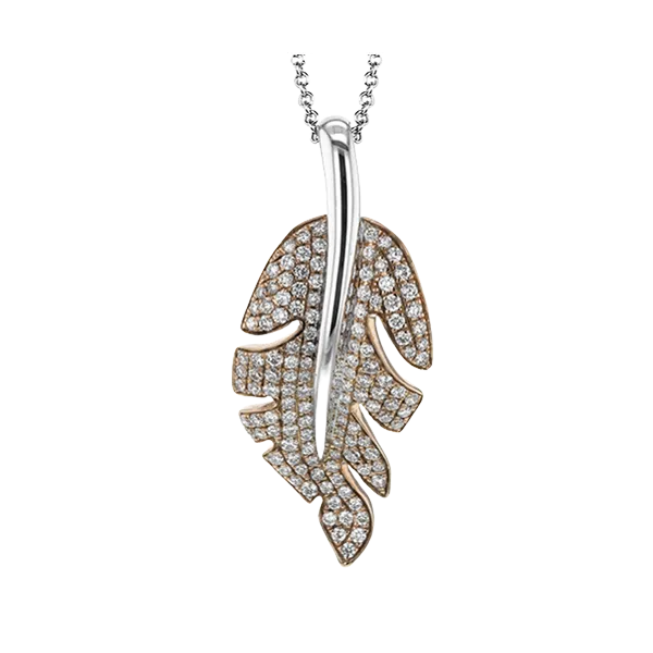 18k White & Rose Gold Diamond Pendant Diamond Showcase Longview, WA