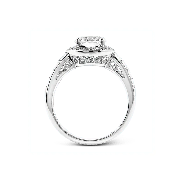 18k White Gold Semi-mount Engagement Ring Image 3 Quenan's Fine Jewelers Georgetown, TX