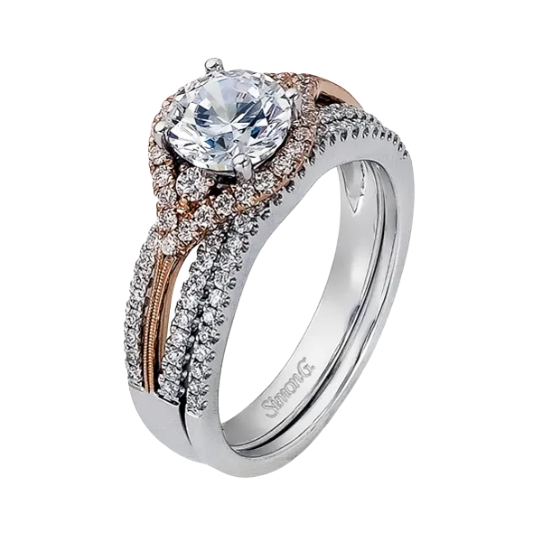 18k White & Rose Gold Wedding Set Diamond Showcase Longview, WA