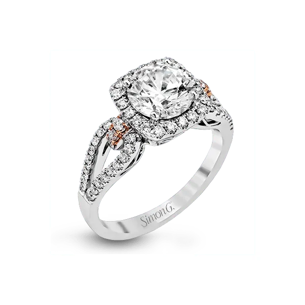 18k White & Rose Gold Semi-mount Engagement Ring James & Williams Jewelers Berwyn, IL