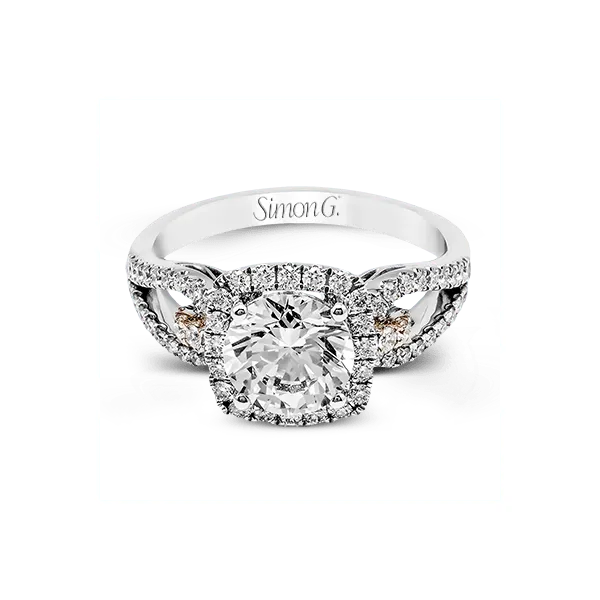 18k White & Rose Gold Semi-mount Engagement Ring Image 2 Diamond Showcase Longview, WA