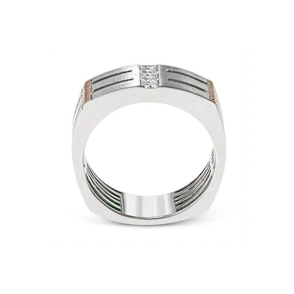 18k White & Rose Gold Men's Wedding Band Image 3 Diamond Showcase Longview, WA