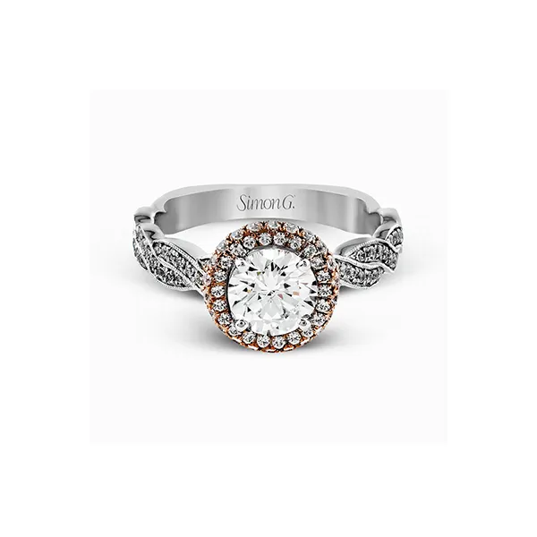 18k White & Rose Gold Semi-mount Engagement Ring Image 2 The Diamond Shop, Inc. Lewiston, ID
