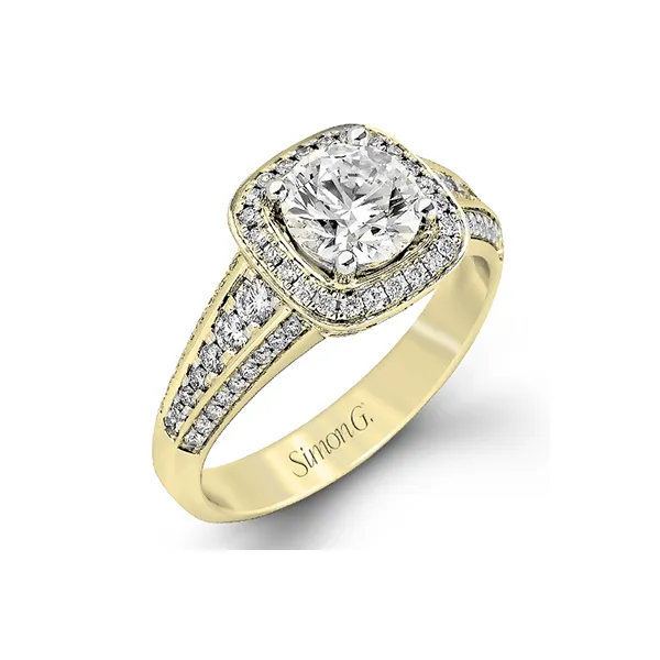 18k Yellow Gold Semi-mount Engagement Ring Jim Bartlett Fine Jewelry Longview, TX