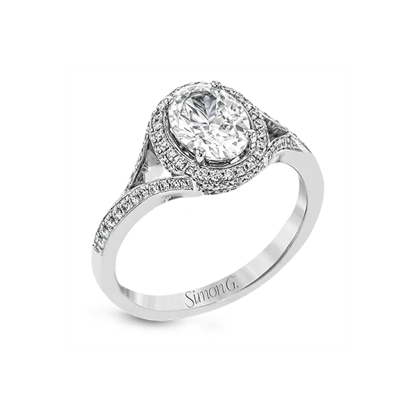 18k White Gold Semi-mount Engagement Ring Jim Bartlett Fine Jewelry Longview, TX