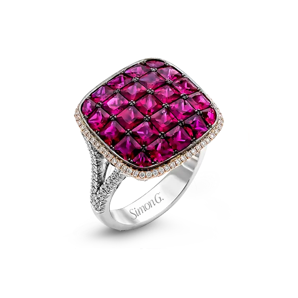 18k White & Rose Gold Gemstone Fashion Ring Diamond Showcase Longview, WA