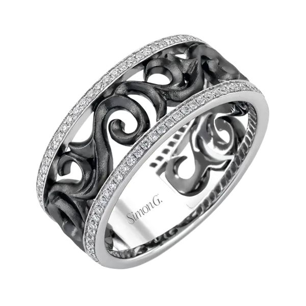 18k Black Gold Men's Wedding Band Diamonds Direct St. Petersburg, FL