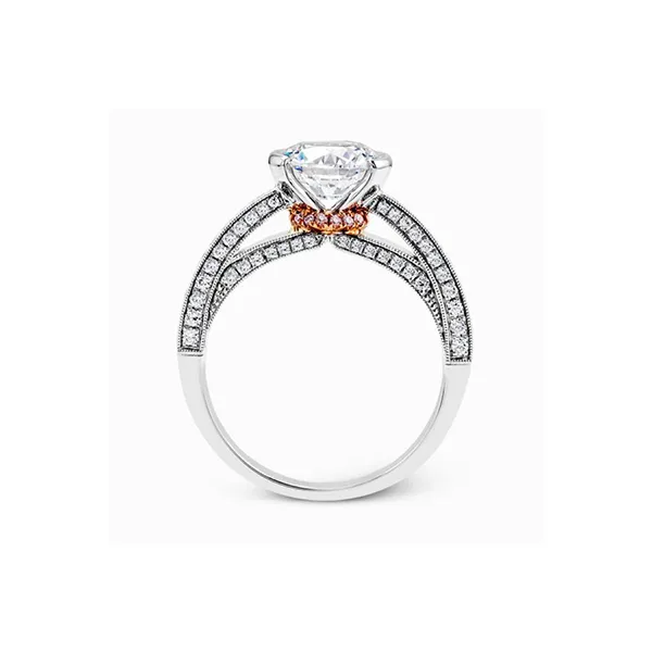 18k White & Rose Gold Semi-mount Engagement Ring Image 3 James & Williams Jewelers Berwyn, IL