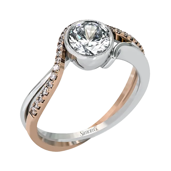 18k White & Rose Gold Semi-mount Engagement Ring Diamond Showcase Longview, WA