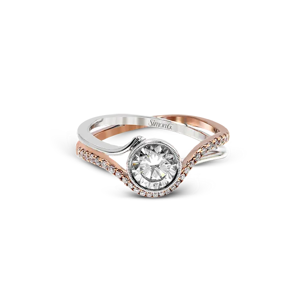 18k White & Rose Gold Semi-mount Engagement Ring Image 2 Diamond Showcase Longview, WA