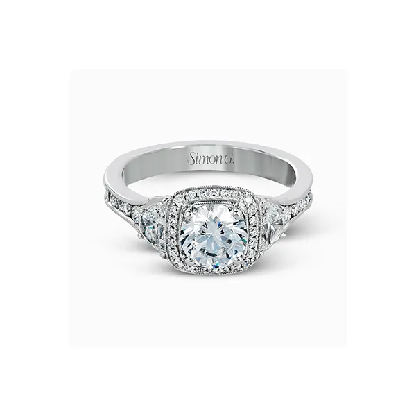 18k White Gold Semi-mount Engagement Ring Image 2 Diamonds Direct St. Petersburg, FL