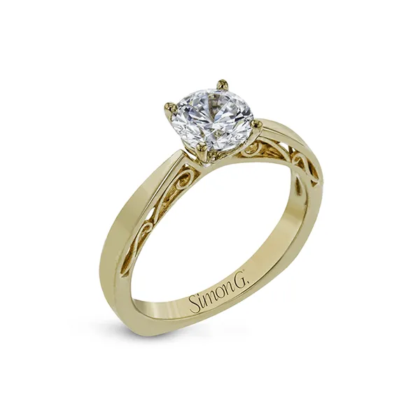 18k Yellow Gold Semi-mount Engagement Ring Diamonds Direct St. Petersburg, FL