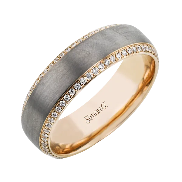 14k White & Rose Gold Men's Wedding Band Diamonds Direct St. Petersburg, FL