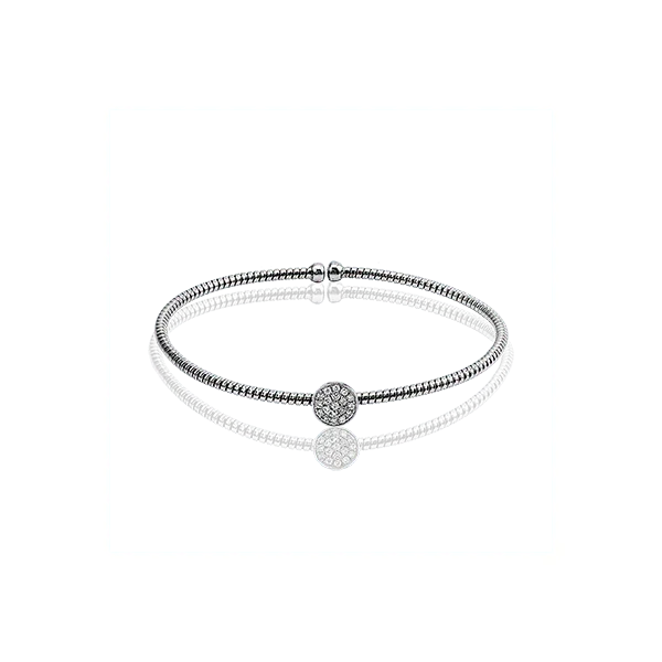 18k White Gold Bangle Bracelet Diamond Showcase Longview, WA