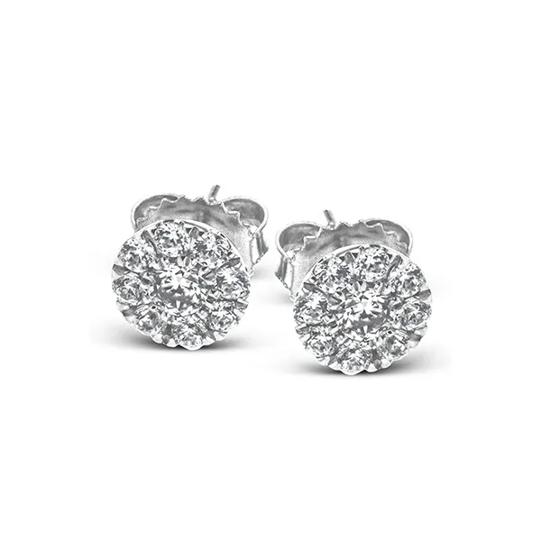 18k White Gold Diamond Earrings Diamond Showcase Longview, WA
