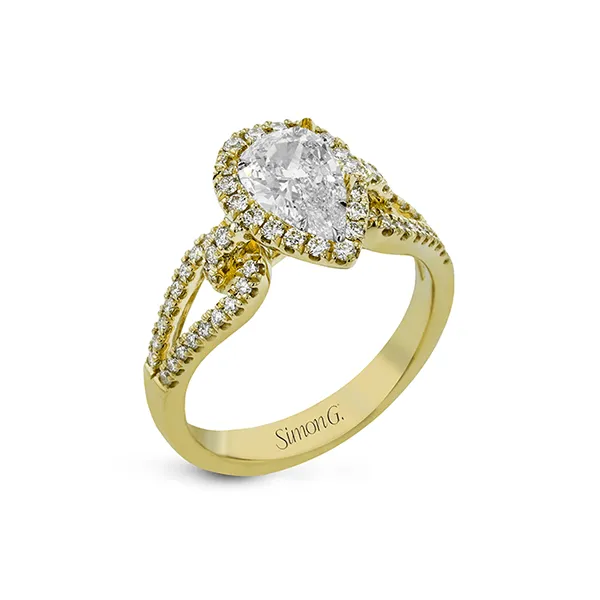 18k Yellow Gold Semi-mount Engagement Ring Diamonds Direct St. Petersburg, FL