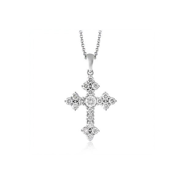 18k White Gold Diamond Cross Diamond Showcase Longview, WA