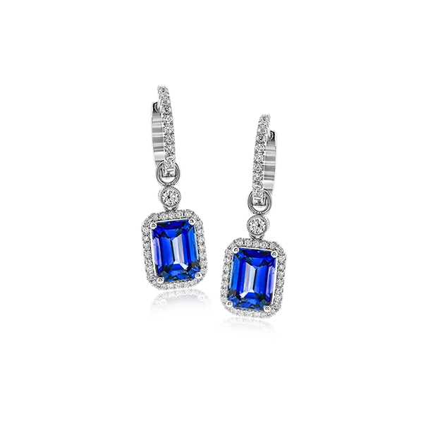 18k White Gold Gemstone Earrings Diamonds Direct St. Petersburg, FL