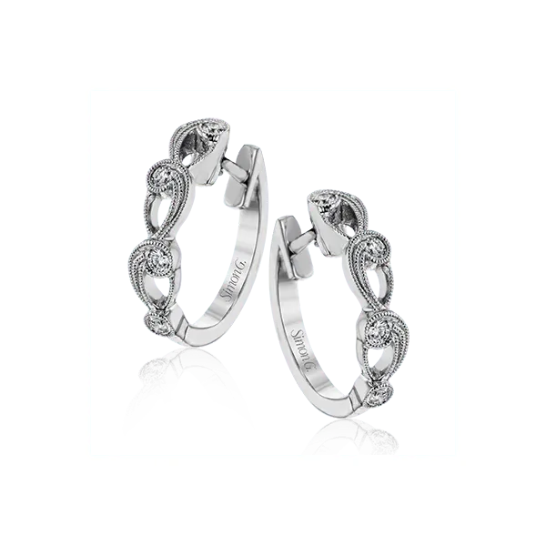 18k White Gold Diamond Hoop Earrings Diamond Showcase Longview, WA
