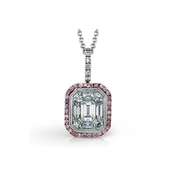18k White & Rose Gold Diamond Pendant Diamond Showcase Longview, WA