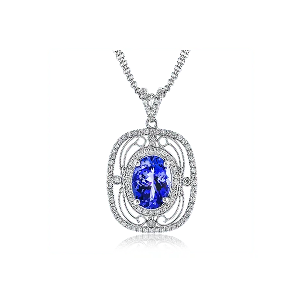 18k White Gold Gemstone Pendant Diamonds Direct St. Petersburg, FL