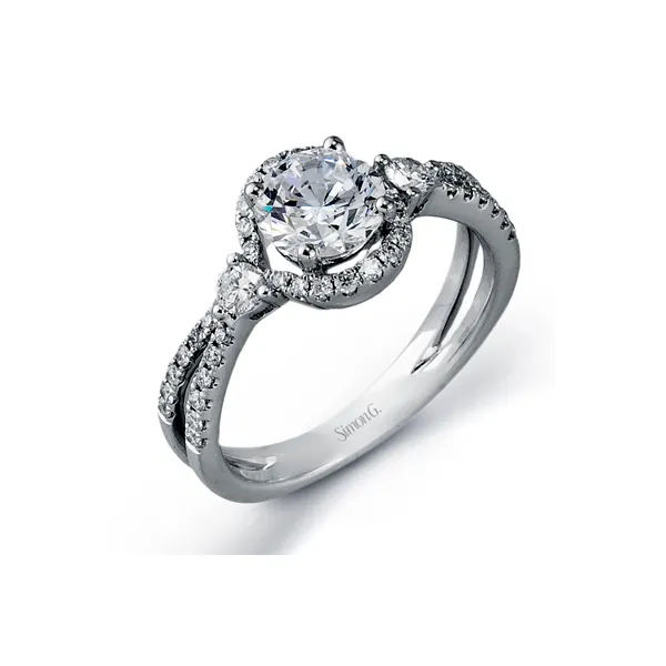 18k White Gold Semi-mount Engagement Ring Quenan's Fine Jewelers Georgetown, TX