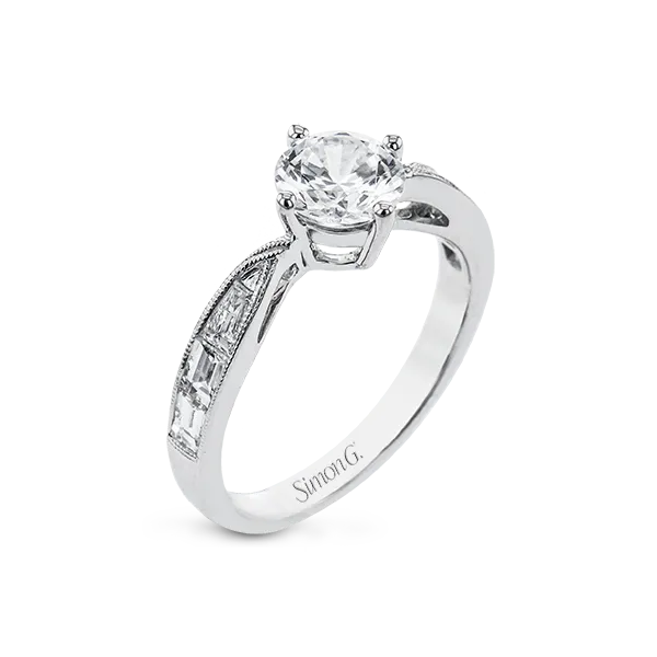 18k White Gold Semi-mount Engagement Ring Quenan's Fine Jewelers Georgetown, TX