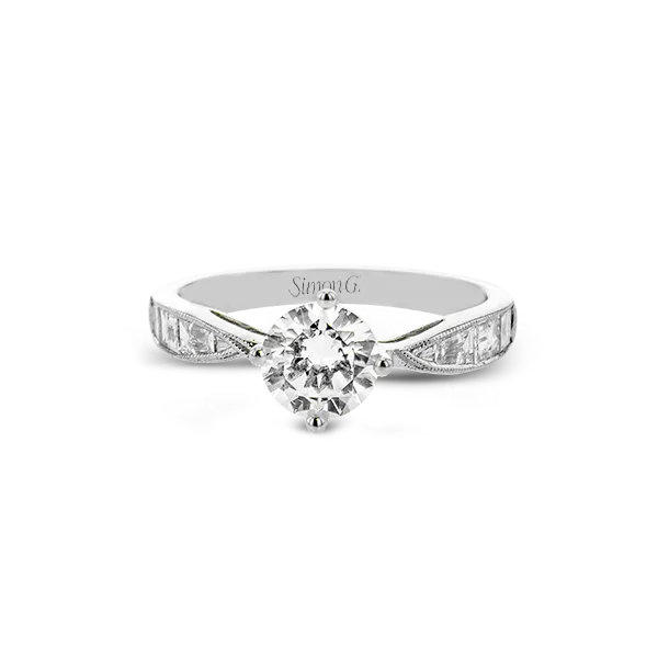 18k White Gold Semi-mount Engagement Ring Image 3 Quenan's Fine Jewelers Georgetown, TX