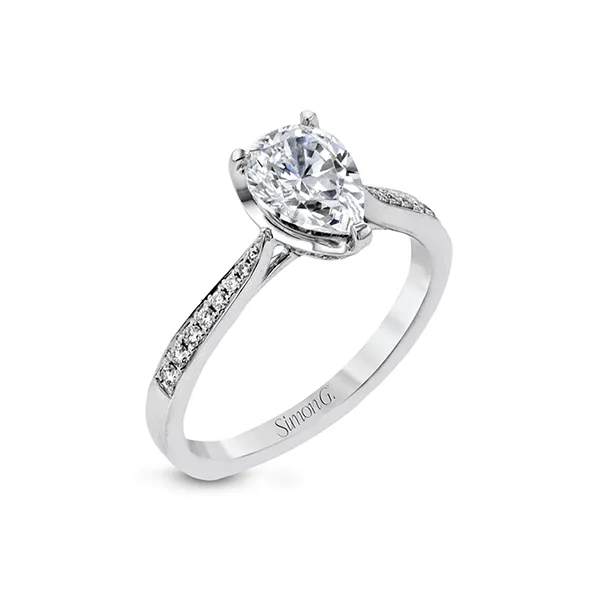 18k White Gold Semi-mount Engagement Ring Quenan's Fine Jewelers Georgetown, TX
