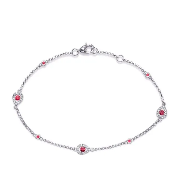 White Gold Ruby & Diamond Bracelet Tennies Jewelry Appleton, WI