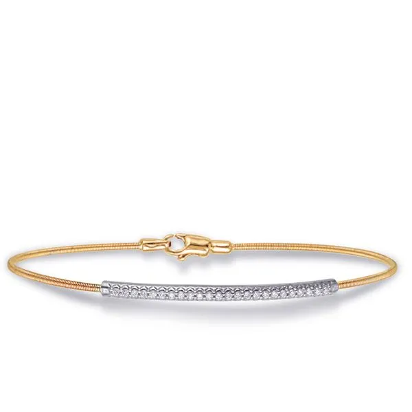 White & Yellow Gold Bangle Italian Made Spencer's Jewelers Athens, GA