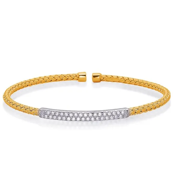 Yellow and White Gold Bangle Italian Mad Tennies Jewelry Appleton, WI