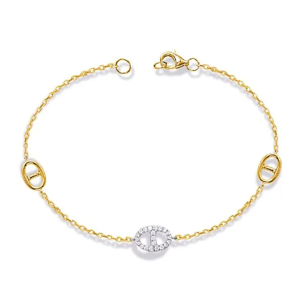 Yellow & White Gold Diamond Bracelet Tennies Jewelry Appleton, WI