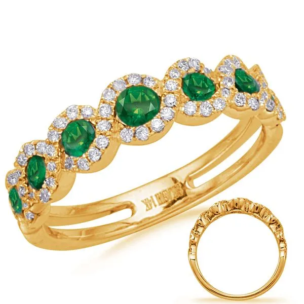Yellow Gold Emerald & Diamond Ring Moseley Diamond Showcase Inc Lexington, SC