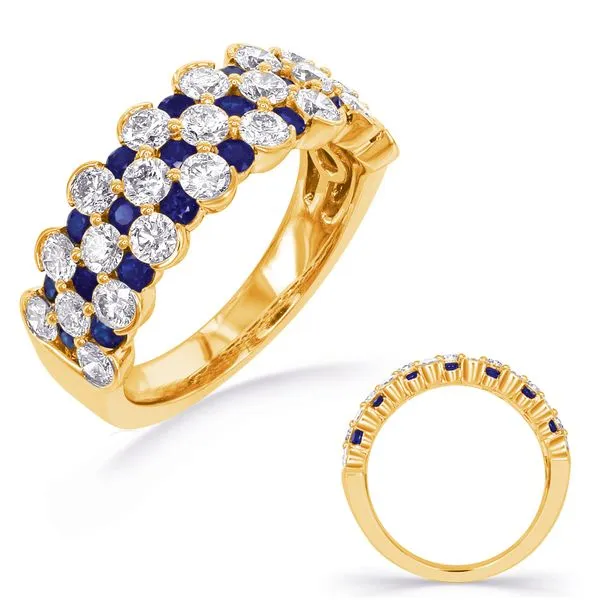 Yellow Gold Sapphire & Diamond Band Tennies Jewelry Appleton, WI