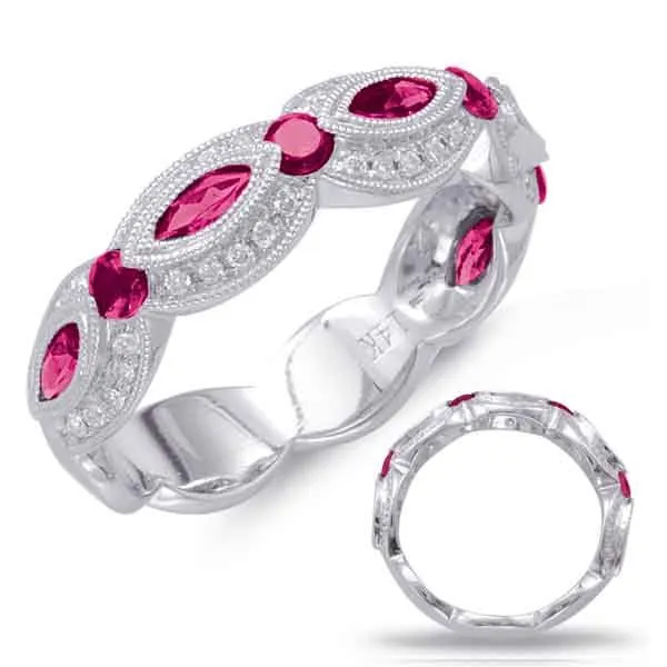 White Gold Ruby & Diamond Ring Tennies Jewelry Appleton, WI