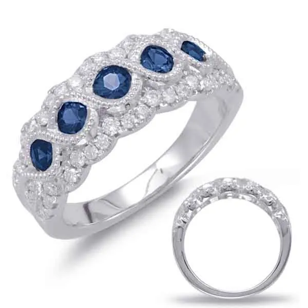 White Gold Sapphire & Diamond Ring Tennies Jewelry Appleton, WI