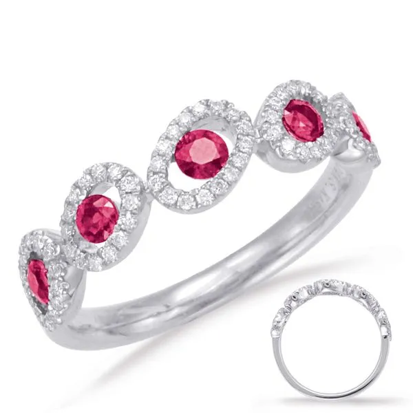 White Gold Ruby & Diamond Ring Tennies Jewelry Appleton, WI