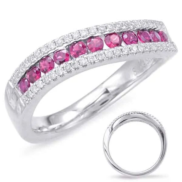 White Gold Ruby & Diamond Ring Tennies Jewelry Appleton, WI