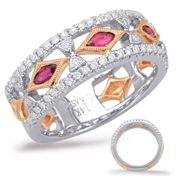 Rose & White Gold Ruby & Diamond Ring Tennies Jewelry Appleton, WI