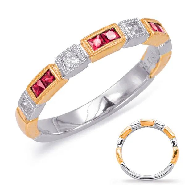 Rose & White Gold Ruby & Diamond Ring Tennies Jewelry Appleton, WI