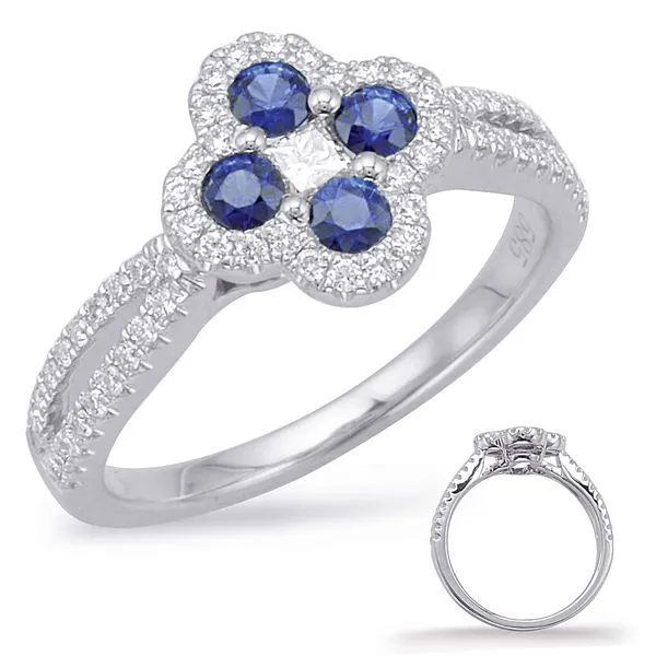 White Gold Sapphire & Diamond Ring Tennies Jewelry Appleton, WI
