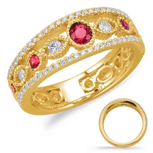 Yellow Gold Ruby & Diamond Ring Tennies Jewelry Appleton, WI